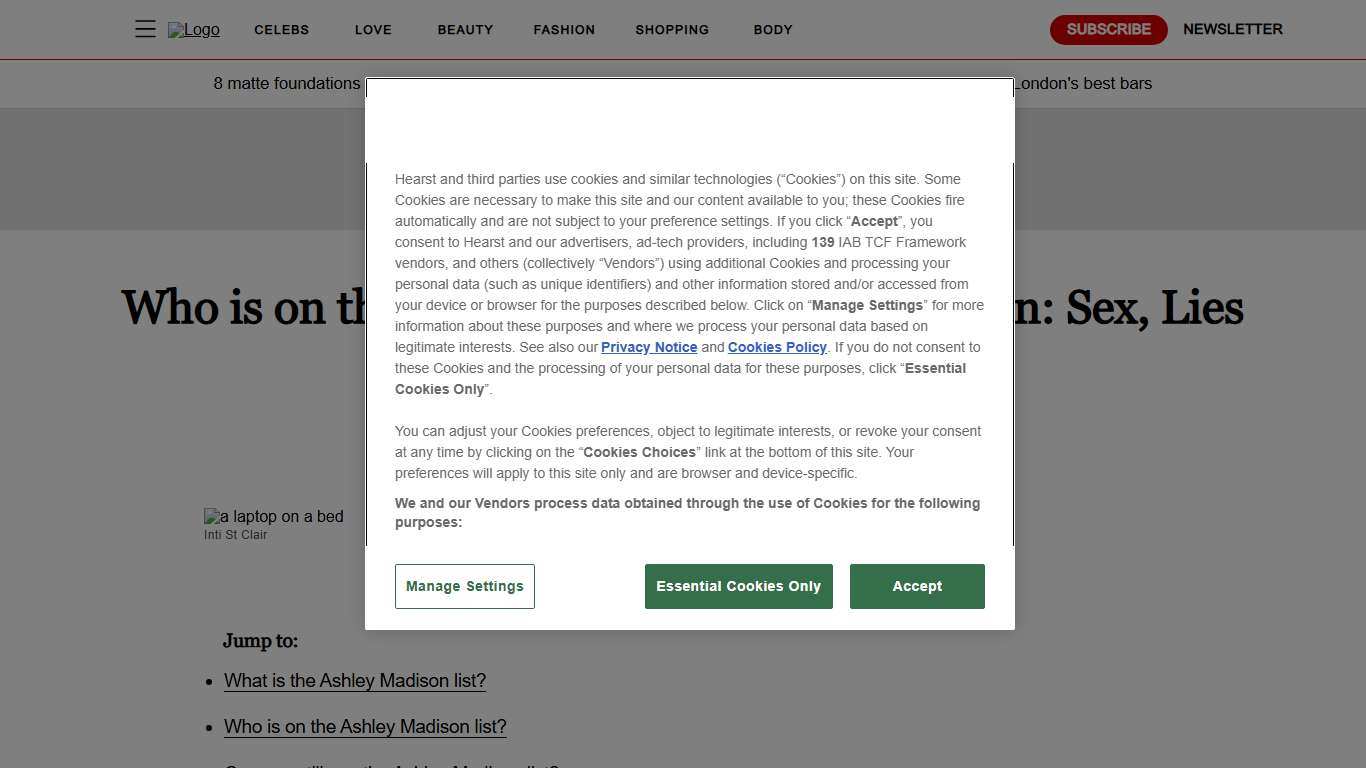 Who is on the list in Ashley Madison: Sex, Lies and Scandal?